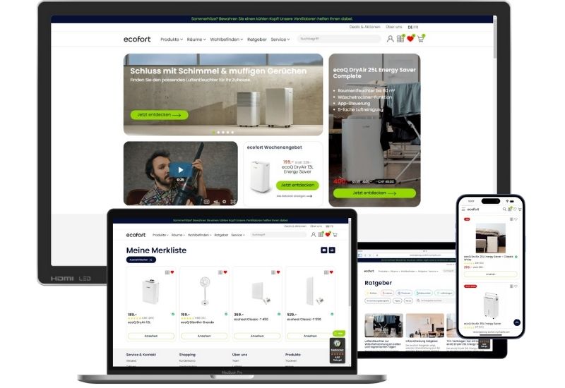 Entdecken Sie den neuen ecofort Shop – Ihr Einkaufserlebnis auf einem neuen Level 2 Ecofort shop front page