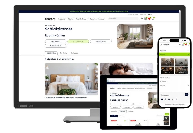Entdecken Sie den neuen ecofort Shop – Ihr Einkaufserlebnis auf einem neuen Level 3 Ecofort shop kategorie schlafzimmer