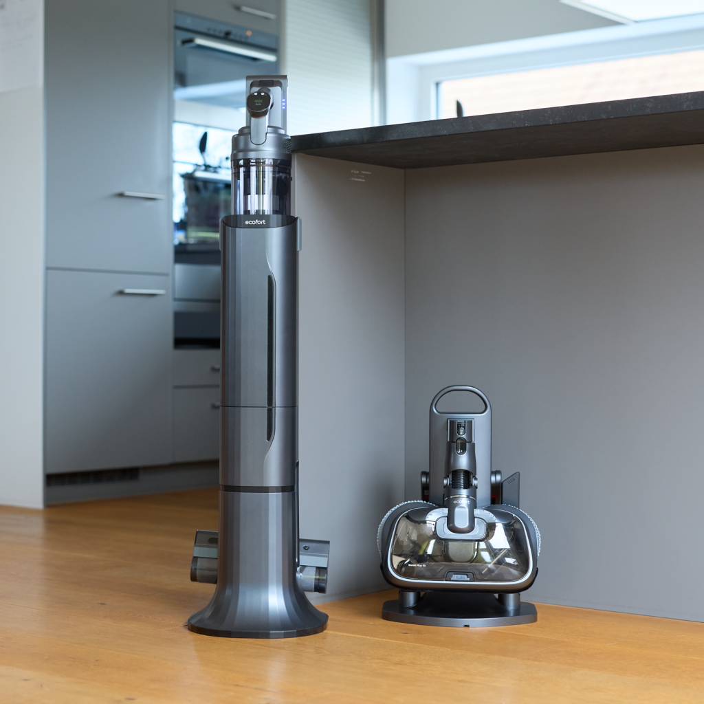Ecoq cleanvac station akkustaubsauger mit entleerungstation